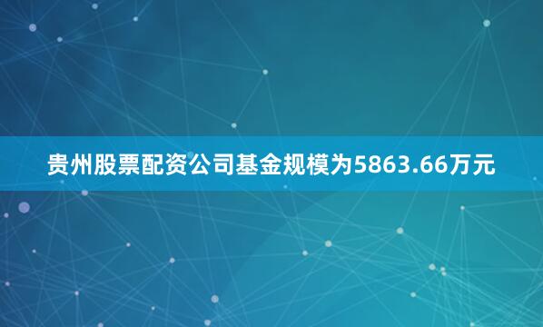贵州股票配资公司基金规模为5863.66万元